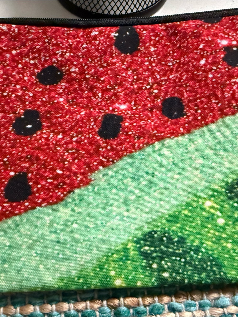 Cosmetic Pouch - Red & Green Watermelon Pattern
